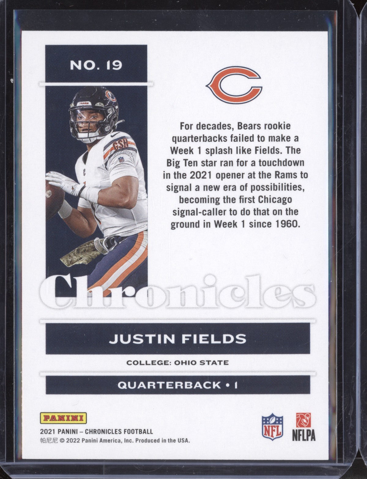Justin Fields 2021 Panini Chronicles 19 RC