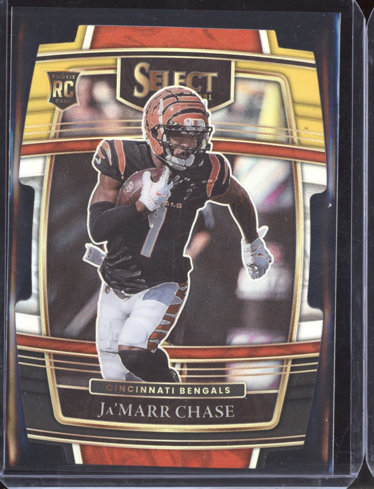 Ja'Marr Chase 2021 Panini Select 47 Black Gold Die Cut RC