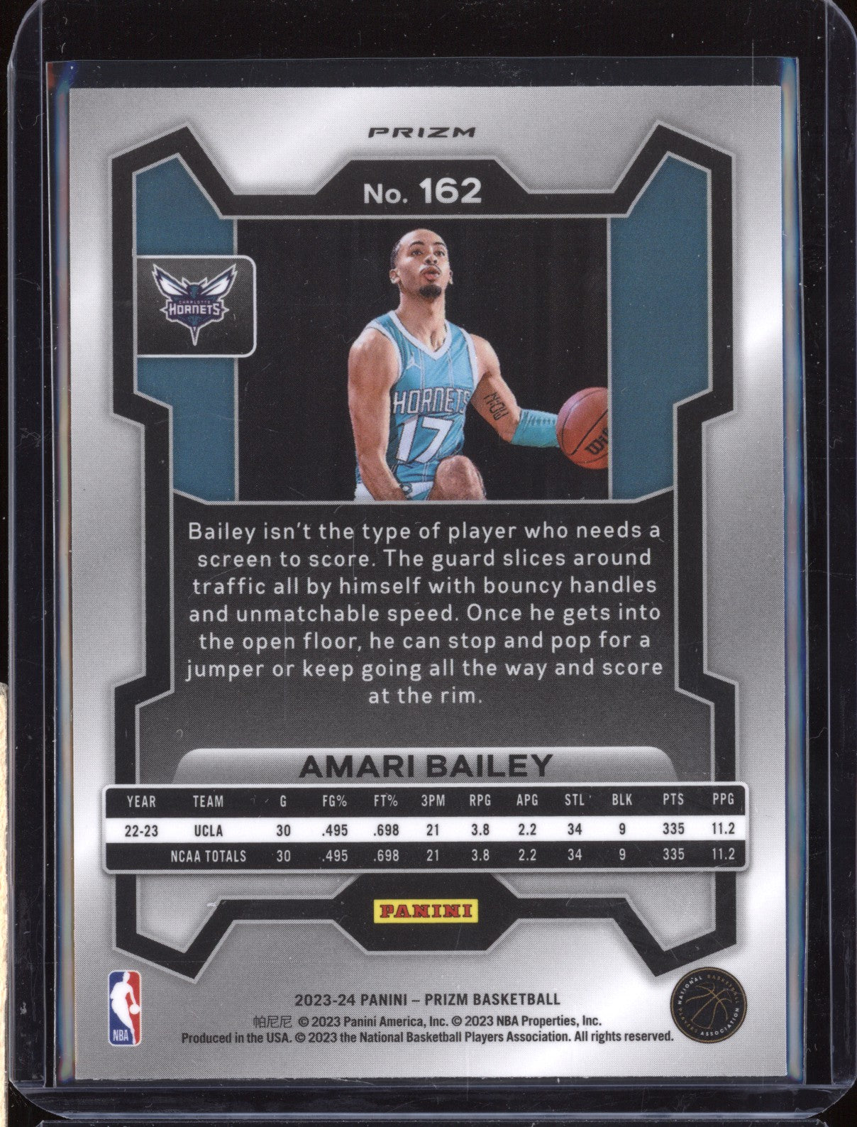 Amari Bailey 2023-24 Panini Prizm 162 Silver RC