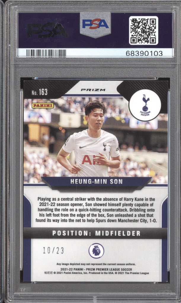 Heung-Min Son 2021-22 Panini Prizm EPL 163 Cracked Ice 10/23