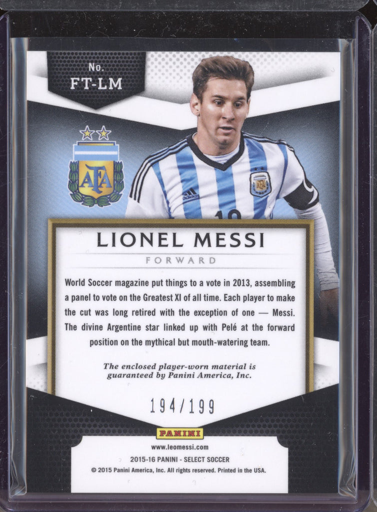 Lionel Messi 2015-16 Panini Select Soccer FT-LM First Team