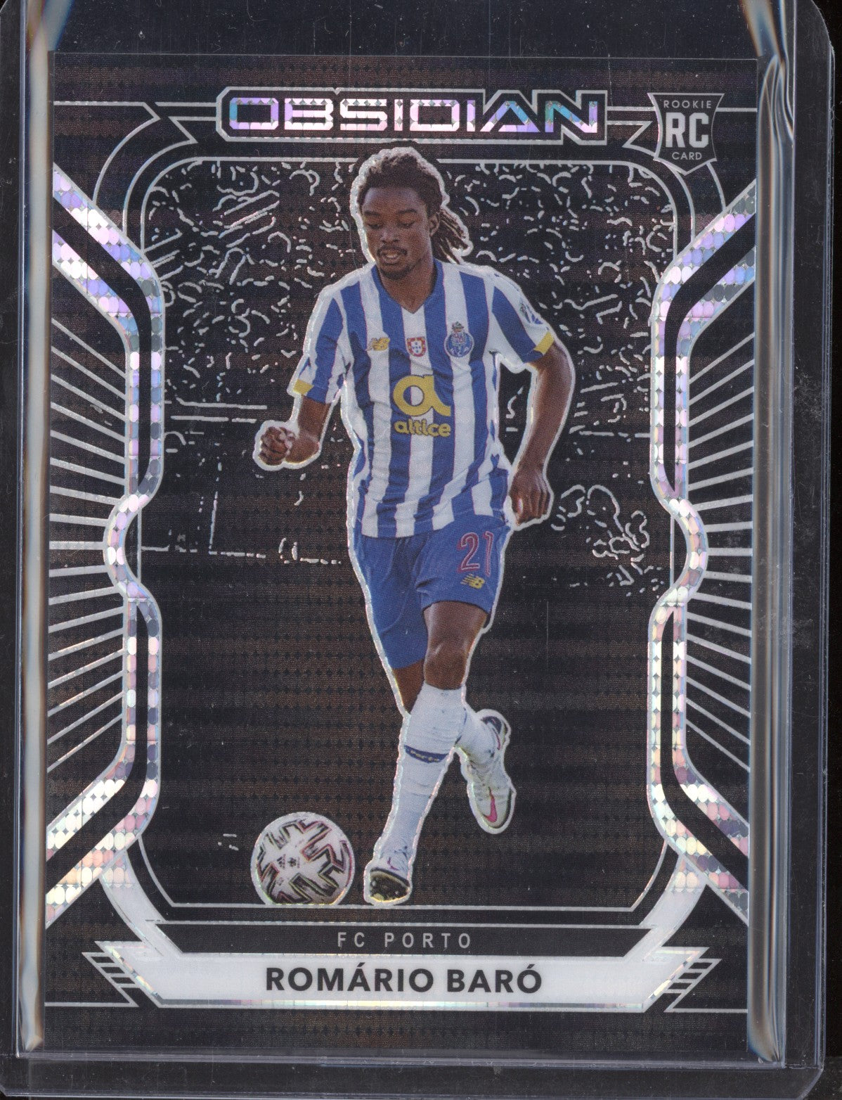 Romario Baro 2020-21 Panini Obsidian Soccer Electric Etch White Pulsar RC 04/11