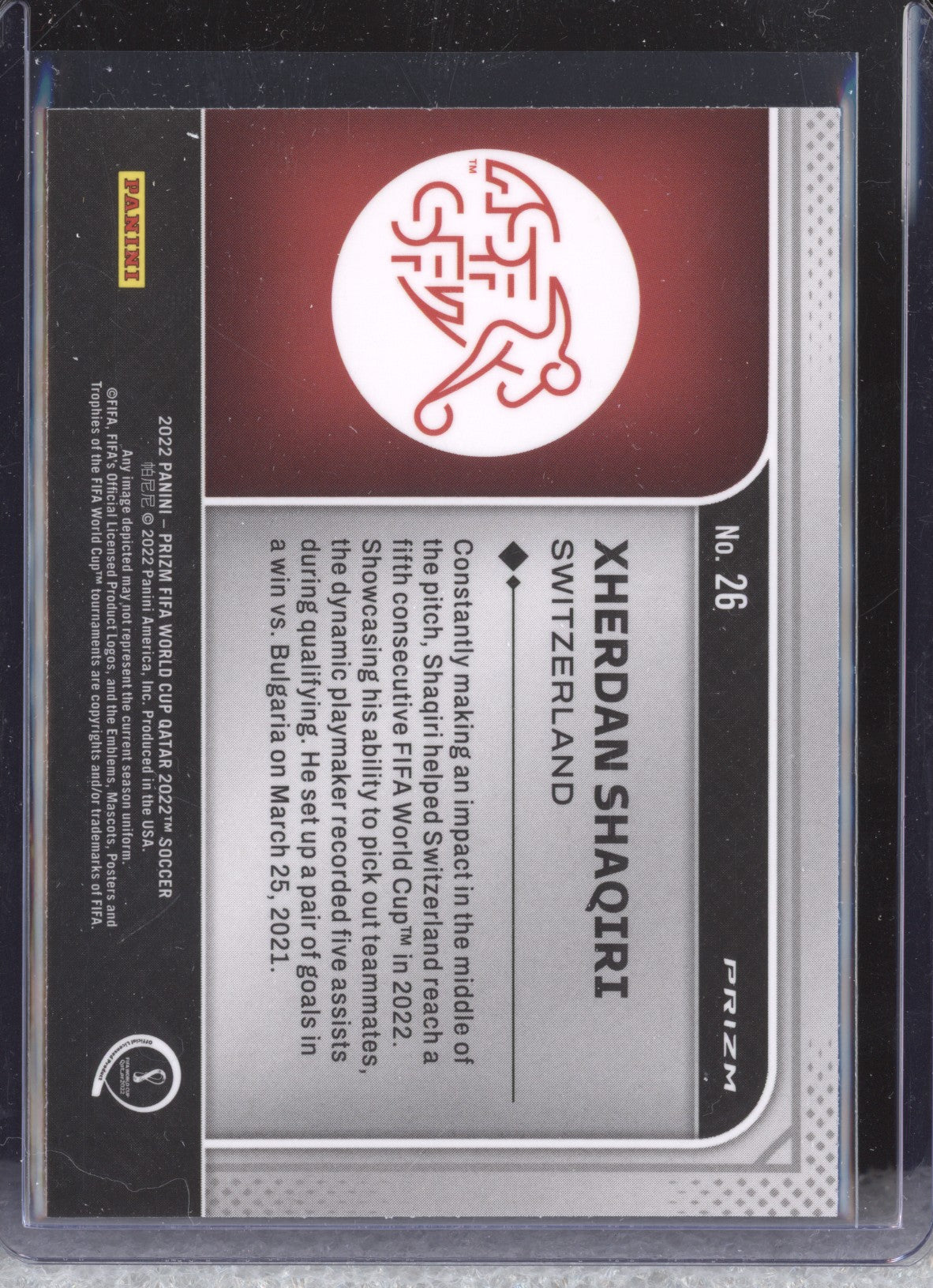 Xherdan Shaqiri 2022 Panini Prizm World Cup 26 National Pride