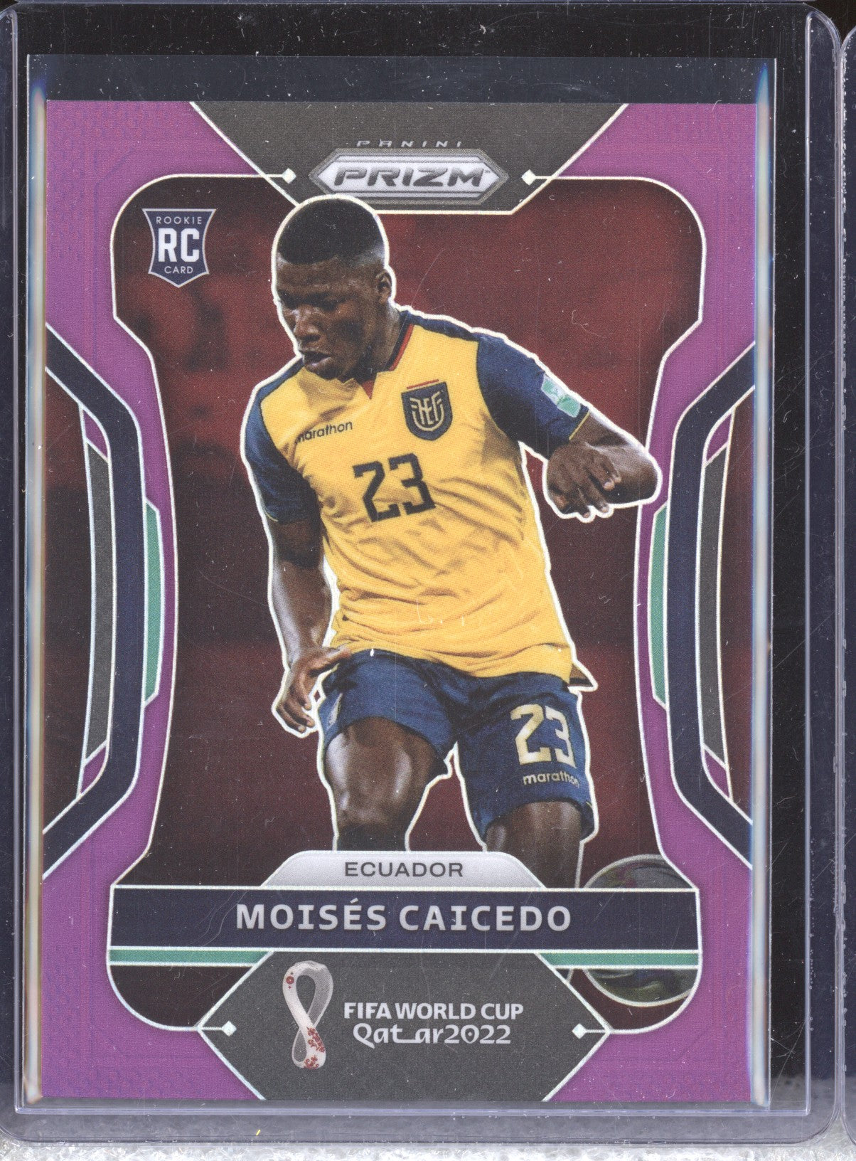 Moises Caicedo 2022 Panini Prizm World Cup 81 Purple RC 68/199