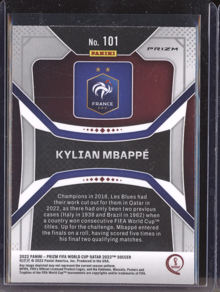 2022 Panini Prizm World Cup Qatar KYLIAN MBAPPE Silver Hyper outlet #101 FRANCE PSG