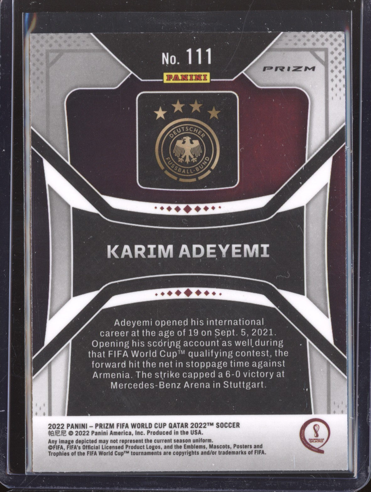 Karim Adeyemi 2022 Panini Prizm World Cup 111 Ice RC