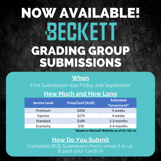 Beckett Grading Services (BGS) Group Submissions Now Available!