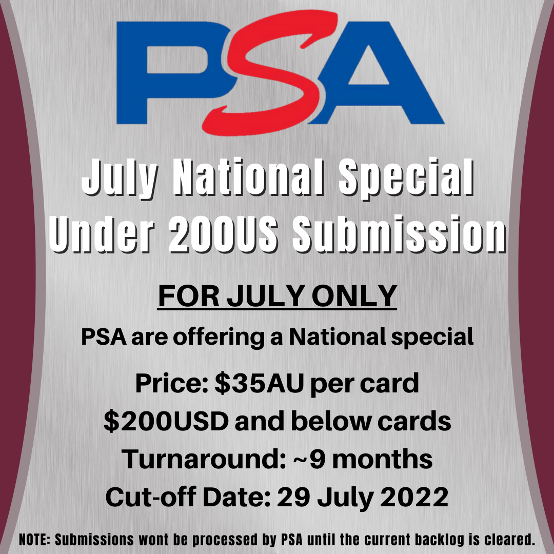 July 2022 PSA National Sports Card Convention Under 200US Grading Submission