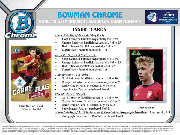 2022 Bowman Chrome Road to UEFA Under-21 European Championship Hobby Box