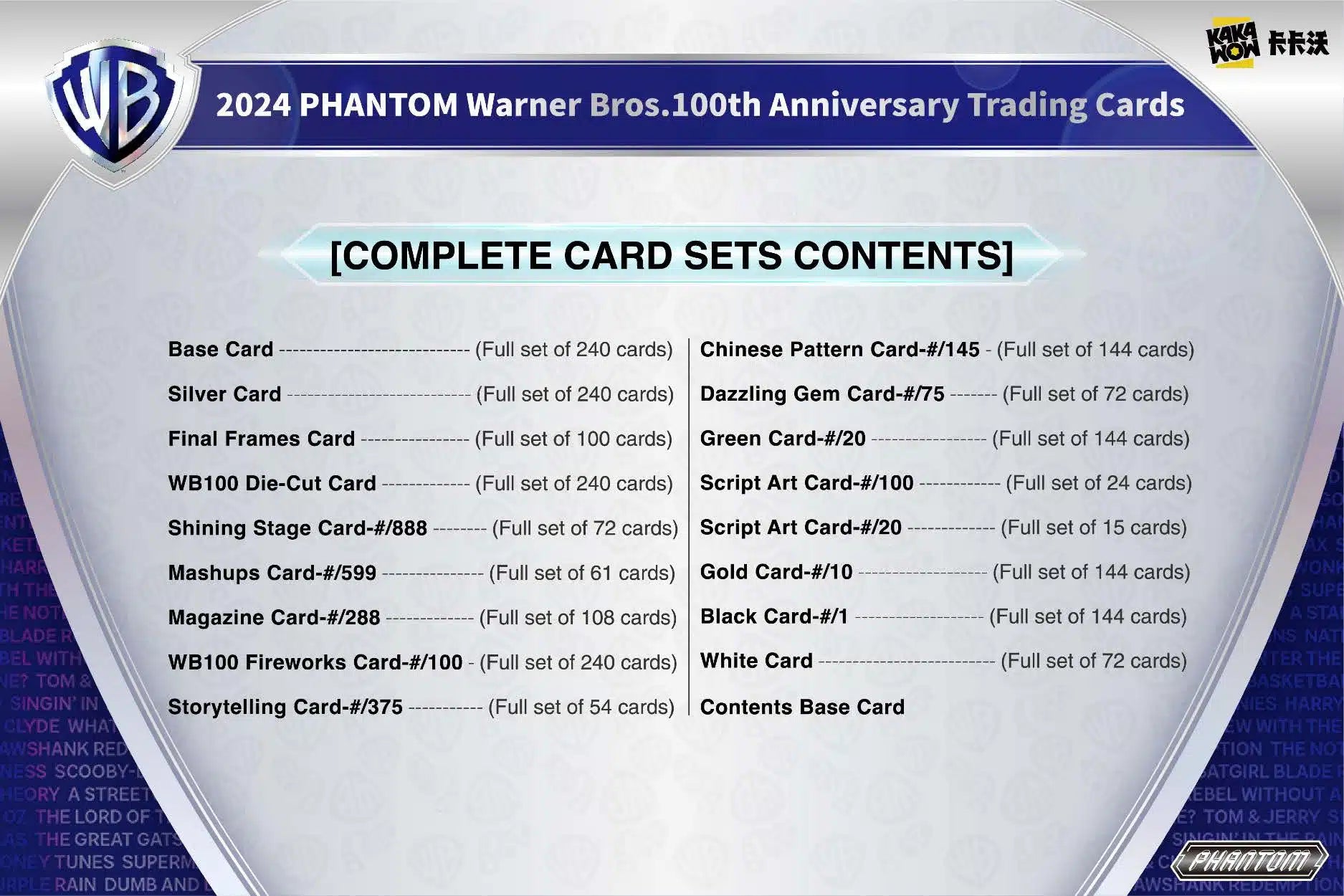 2024 KAKAWOW PHANTOM Warner Brothers 100th Anniversary Hobby Box