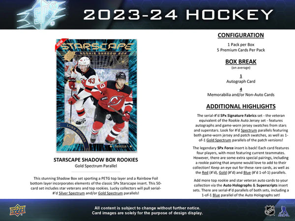 2023-24 Upper Deck SPX Hockey Hobby Box