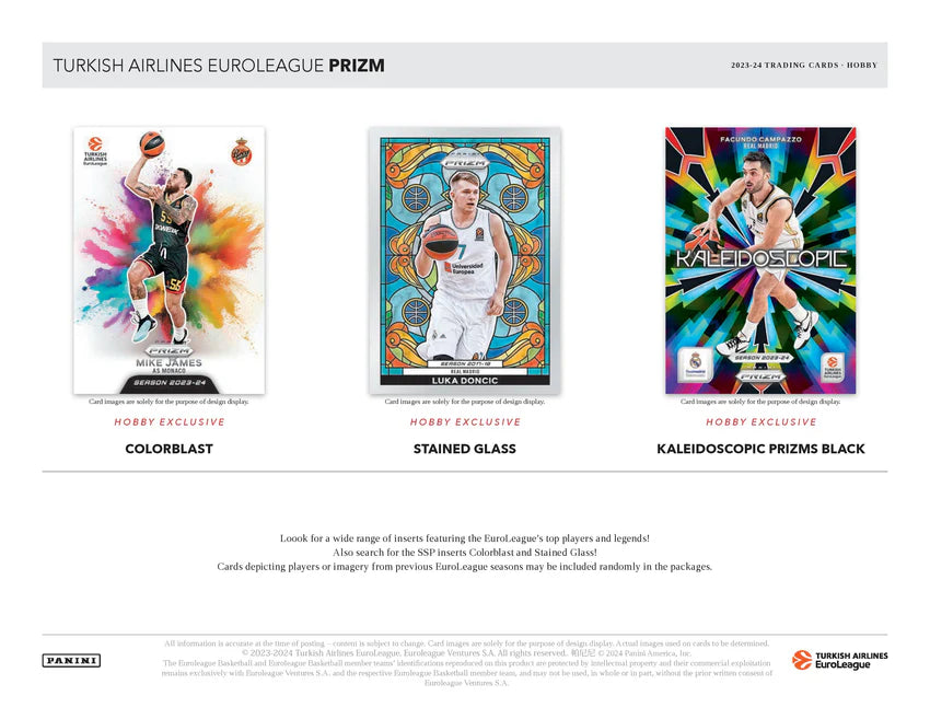 2023-24 Panini Prizm Euroleague Basketball Hobby Box