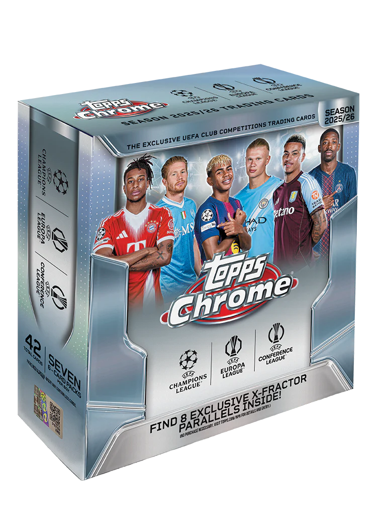 2025/26 Topps Chrome UEFA Club Competitions Soccer Mega Box