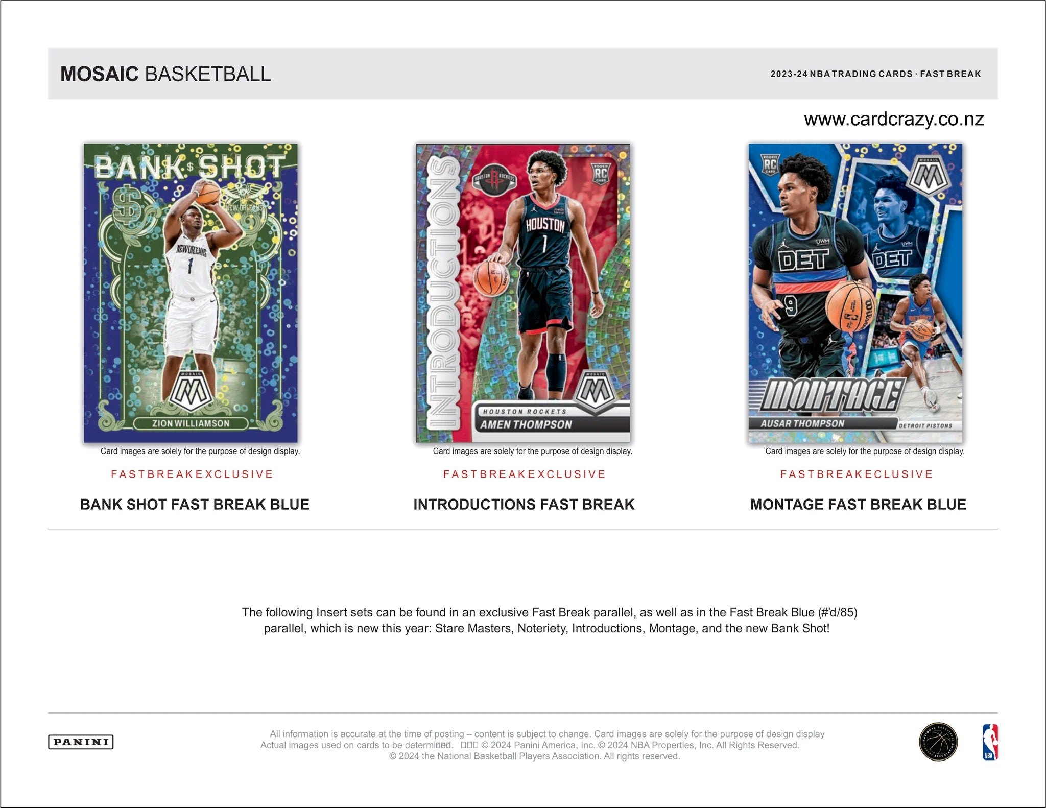 2023-24 Mosaic Basketball Fast Break Hobby Box