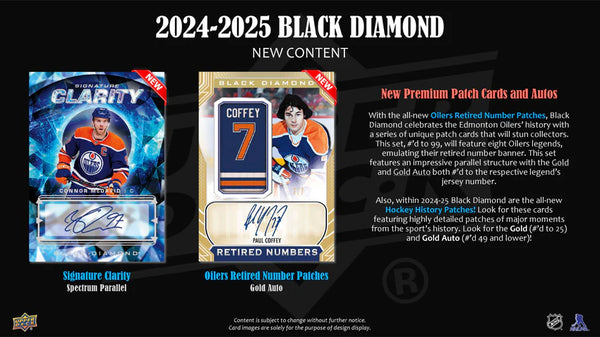 2024-25 Upper Deck Black Diamond Hockey Hobby Box (Pre-Order)