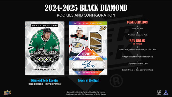 2024-25 Upper Deck Black Diamond Hockey Hobby Box (Pre-Order)