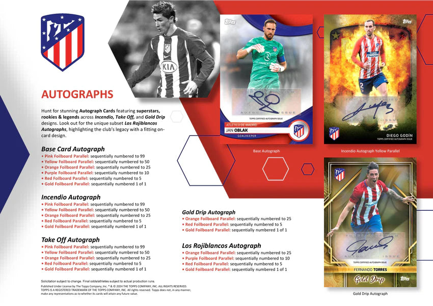 2023-24 Topps Atletico De Madrid Soccer Team Set Box