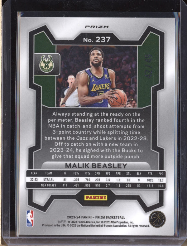 Malik Beasley 2023-24 Panini Prizm 237 Choice Blue  42/49