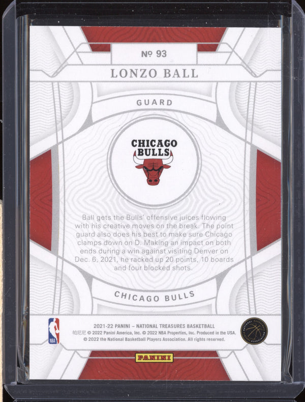 Lonzo Ball 2021-22 Panini National Treasures 93 79/99