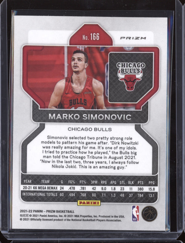 Marko Simonovic 2021-22 Panini Prizm 160 Purple Wave RC