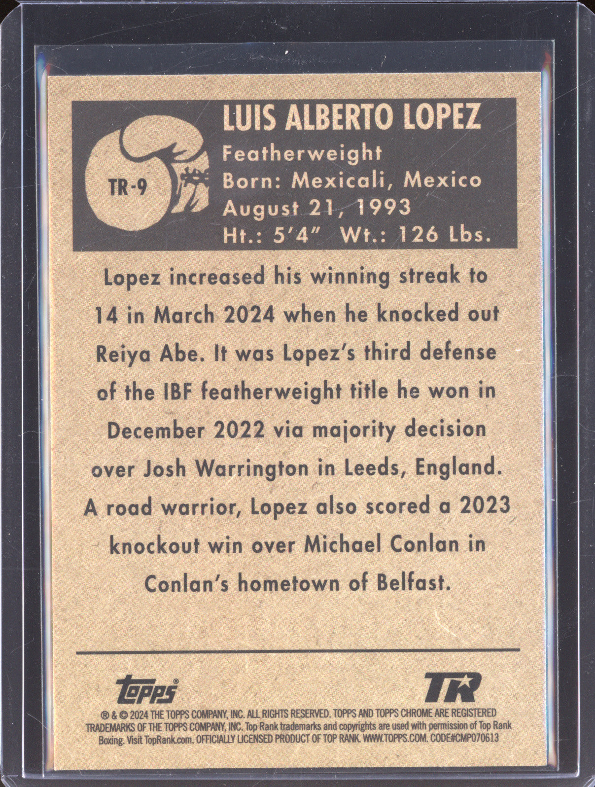 Luis Alberto Lopez 2024 Topps Boxing Chrome TR-9 1951 Ringside