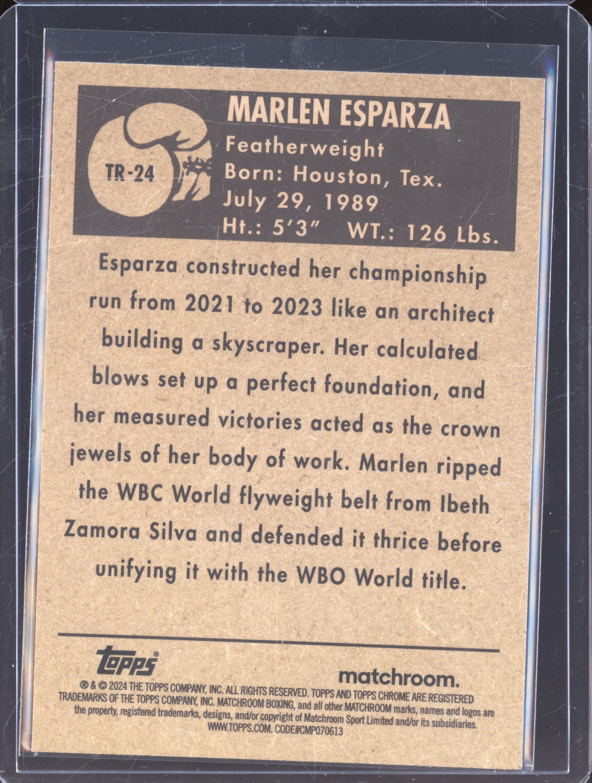 Marlen Esparza 2024 Topps Boxing Chrome TR-24 1951 Ringside