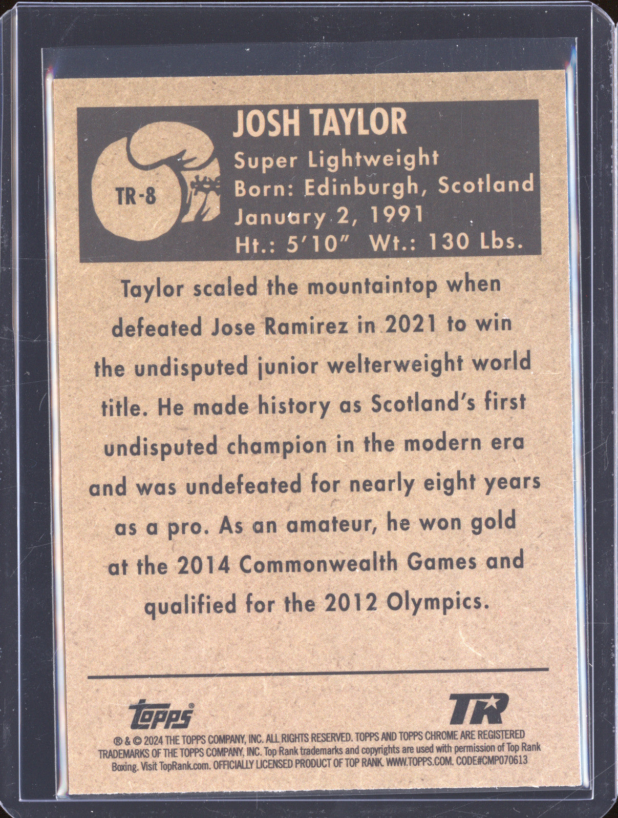 Josh Taylor 2024 Topps Boxing Chrome TR-8 1951 Ringside