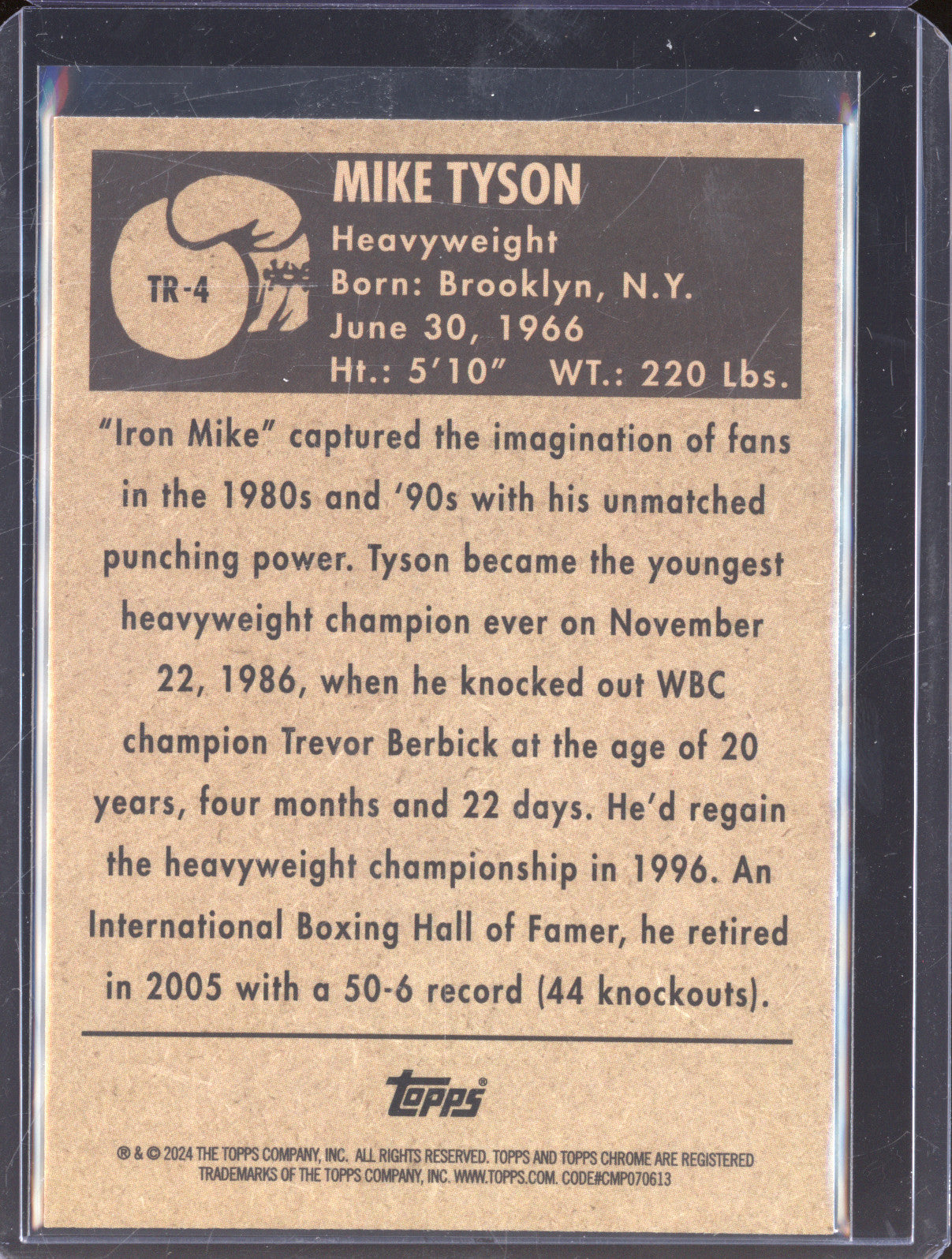 Mike Tyson 2024 Topps Boxing Chrome TR-4 1951 Ringside