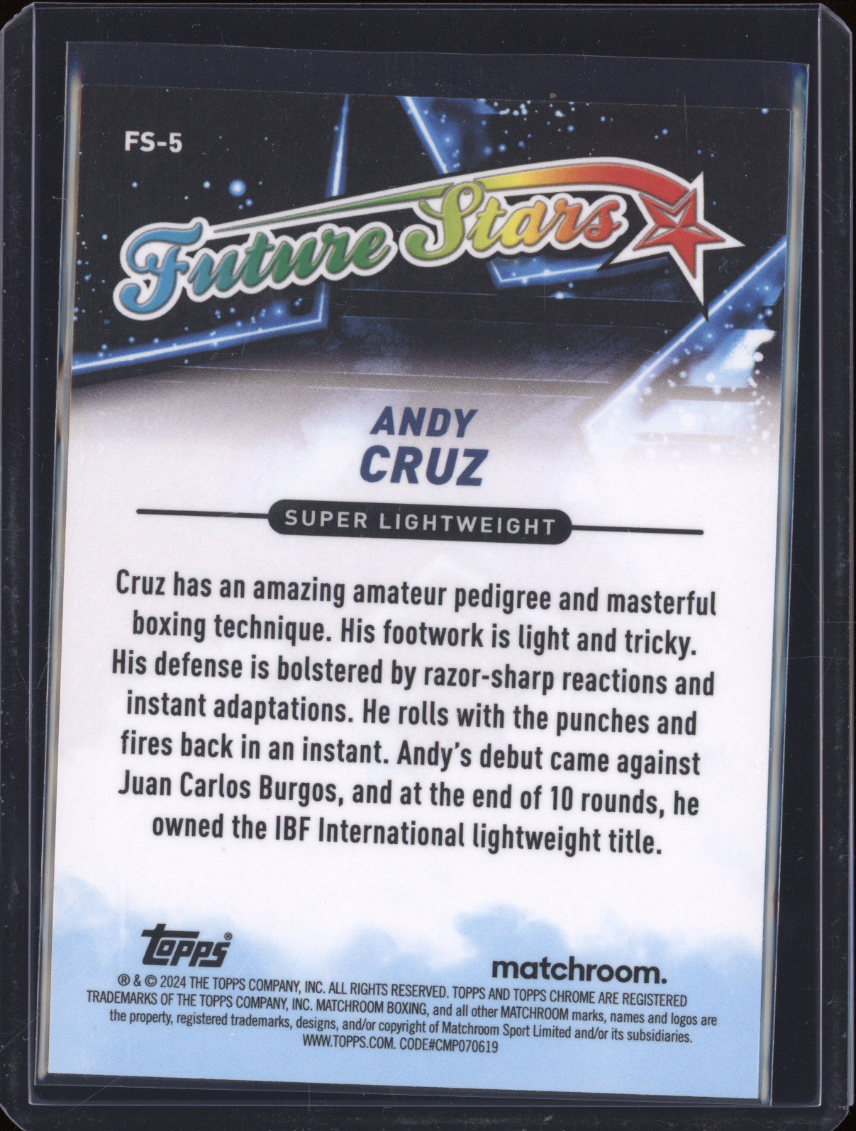 Andy Cruz 2024 Topps Boxing Chrome FS-5 Future Stars