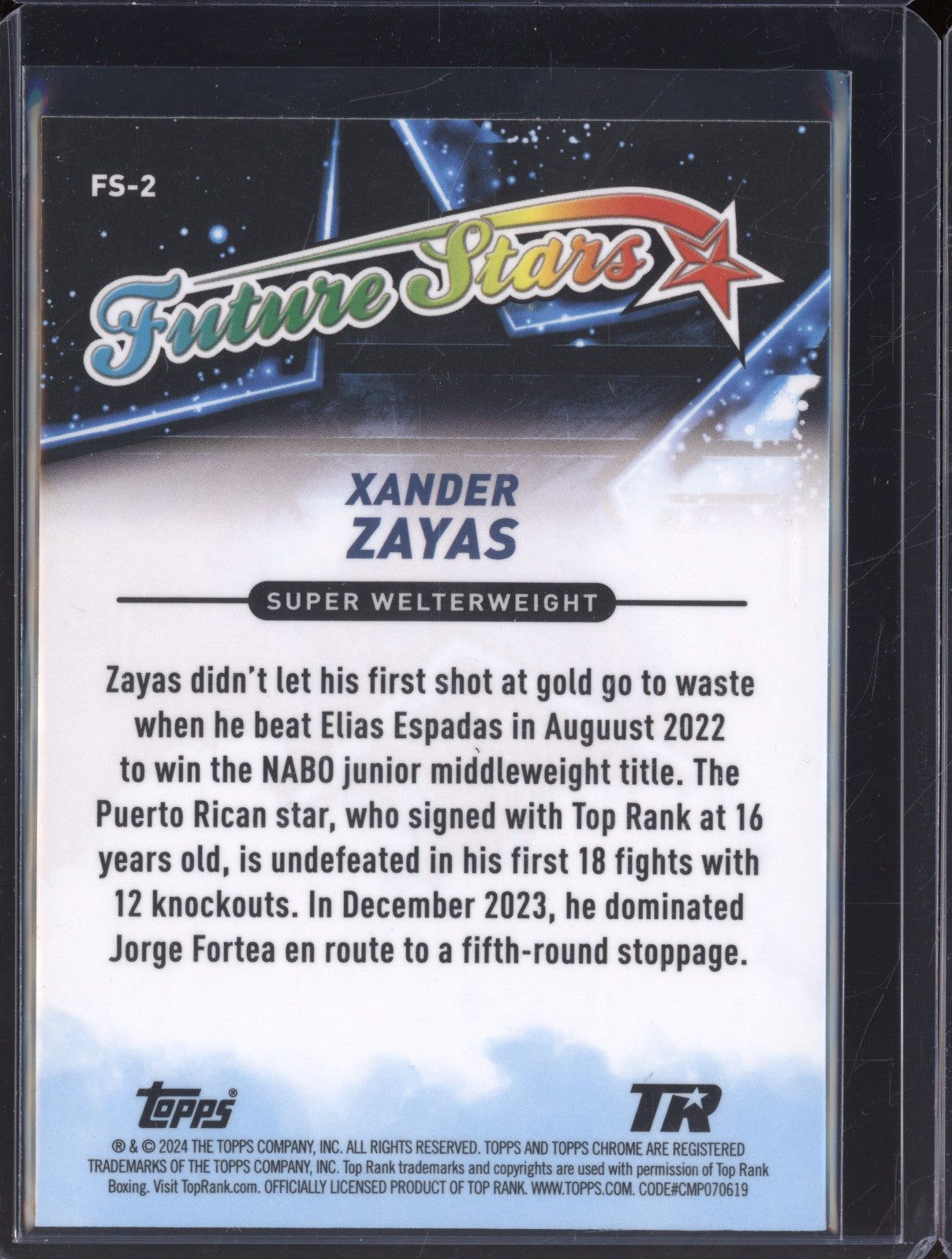 Xander Zayas 2024 Topps Boxing Chrome FS-2 Future Stars