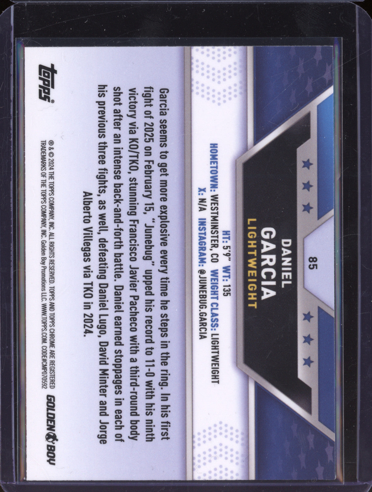 Daniel Garcia 2024 Topps Boxing Chrome 85 Shimmer