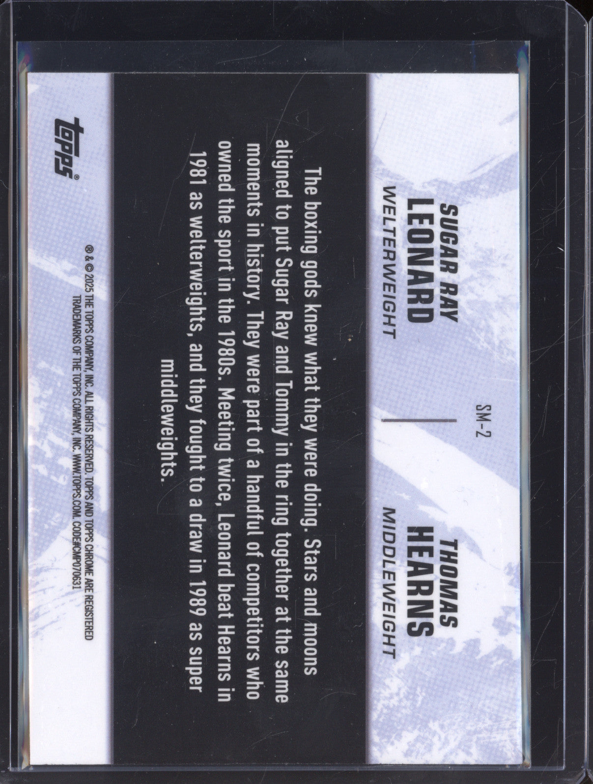 Sugar Ray Leonard / Thomas Hearns 2024 Topps Boxing Chrome SM-2 Stablemates