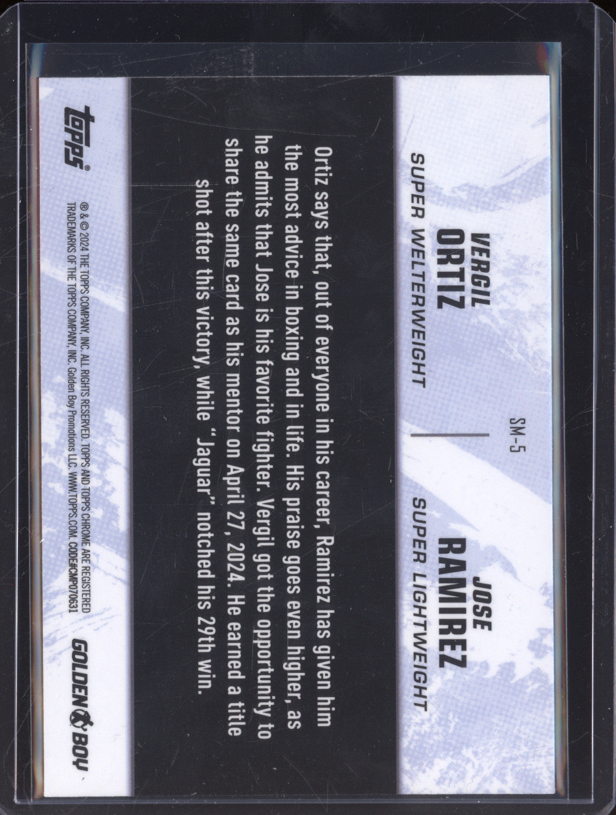 Vergil Ortiz / Jose Ramirez 2024 Topps Boxing Chrome SM-5 Stablemates