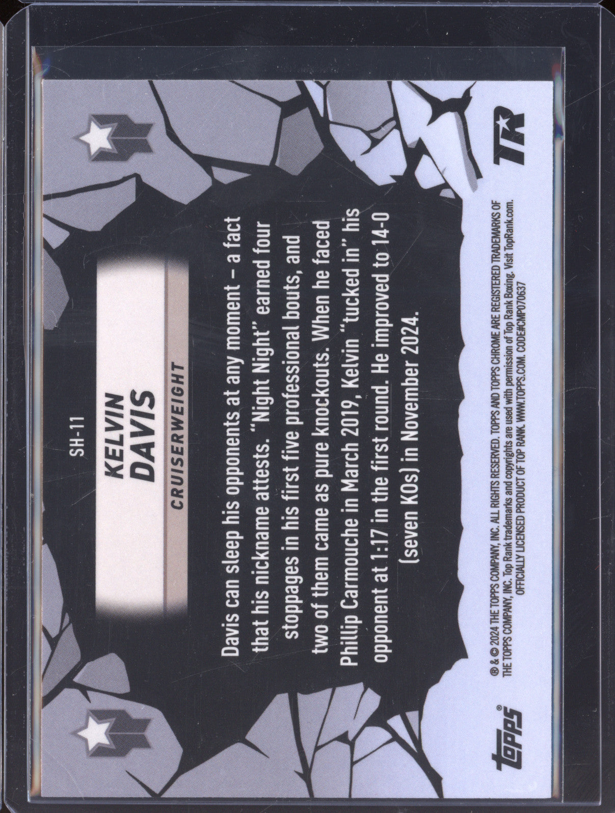 Kelvin Davis 2024 Topps Boxing Chrome SH-11 Smash Hits