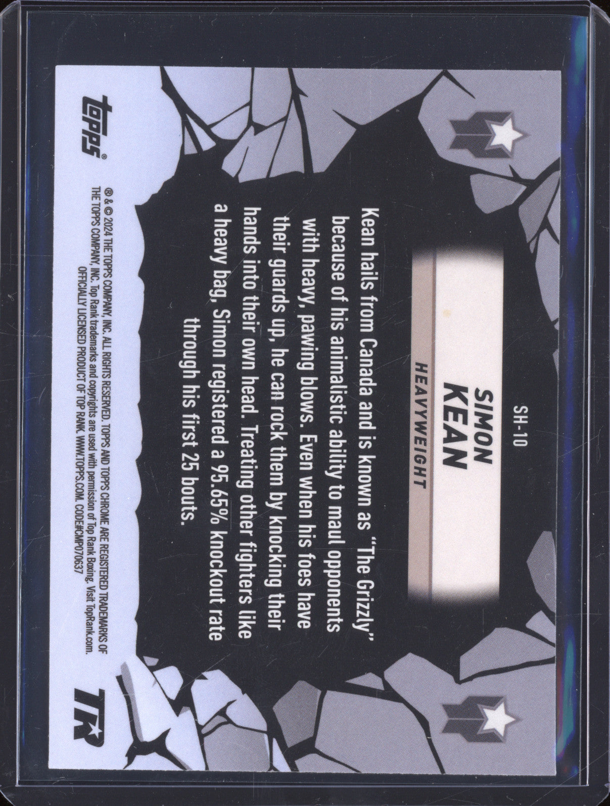 Simon Kean 2024 Topps Boxing Chrome SH-10 Smash Hits