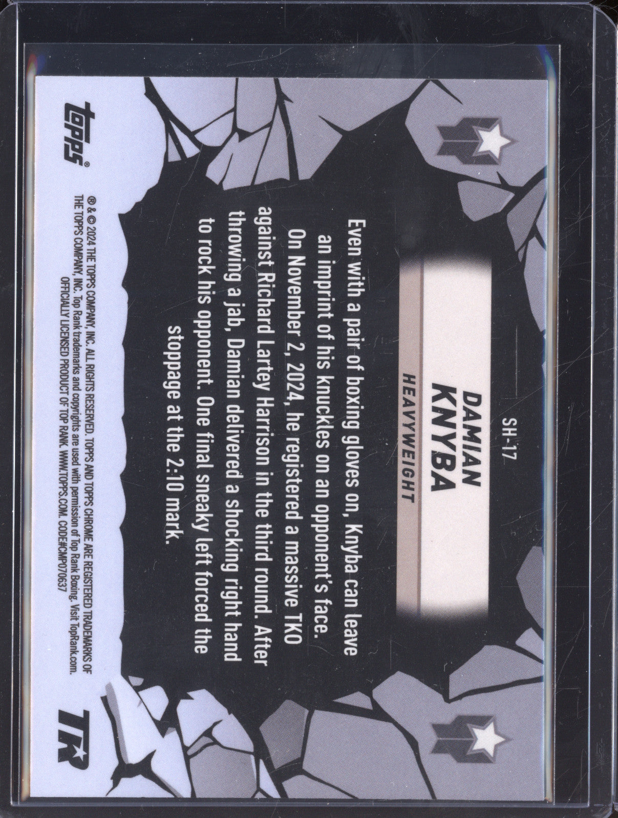 Damian Knyba 2024 Topps Boxing Chrome SH-17 Smash Hits