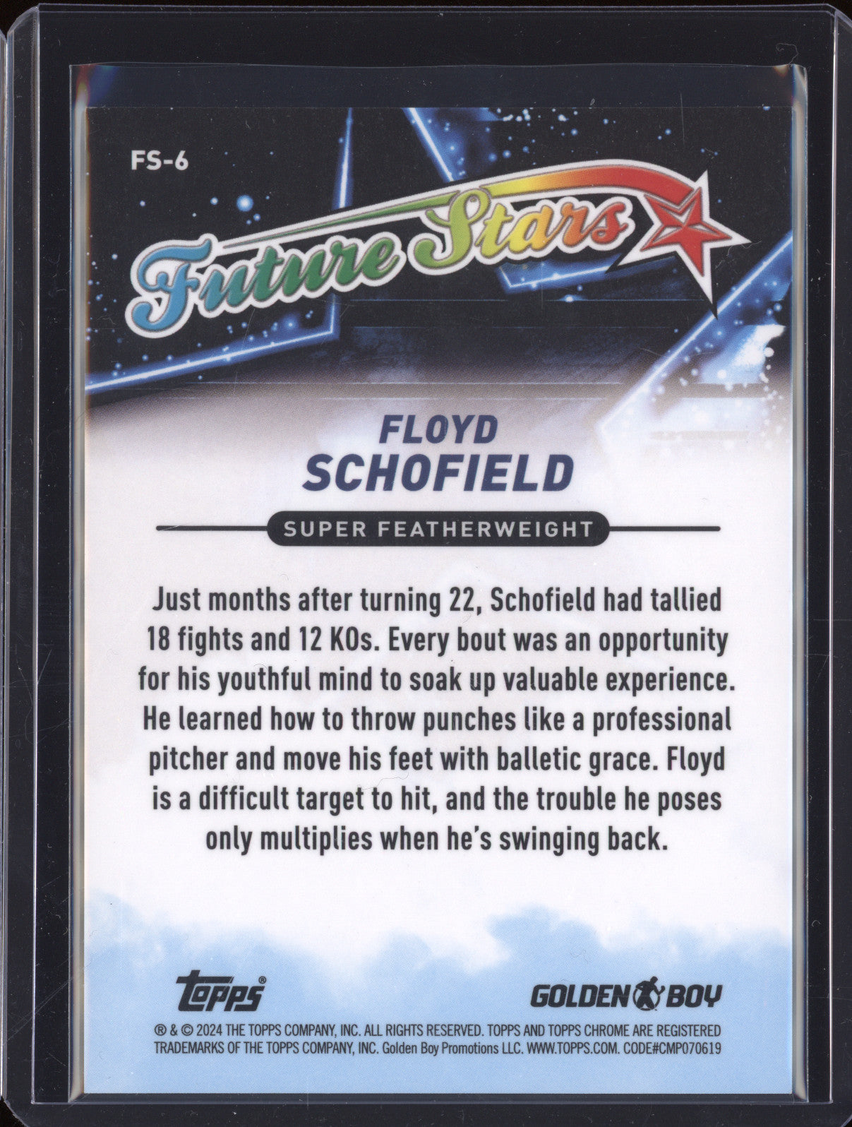 Floyd Schofield 2024 Topps Boxing Chrome FS-6 Orange Future Stars  23/25