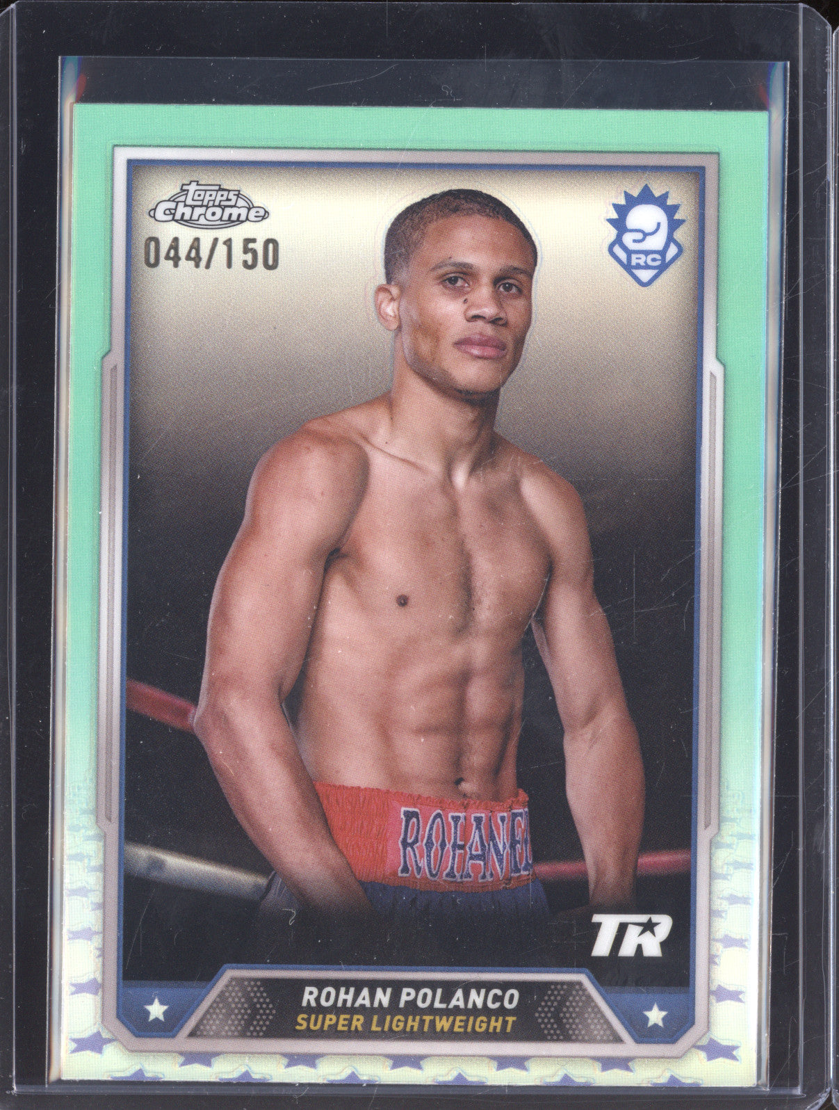 Rohan Polanco 2024 Topps Boxing Chrome 30 Aqua Blue Refractor RC 044/150