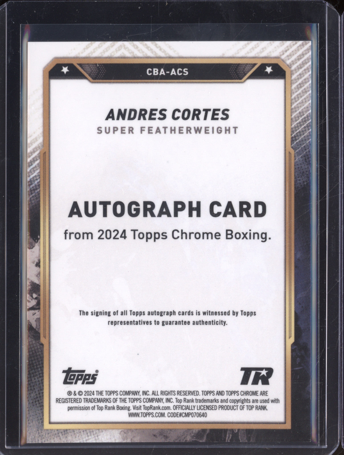 Andres Cortes 2024 Topps Boxing Chrome CBA-ACS Refractor Auto