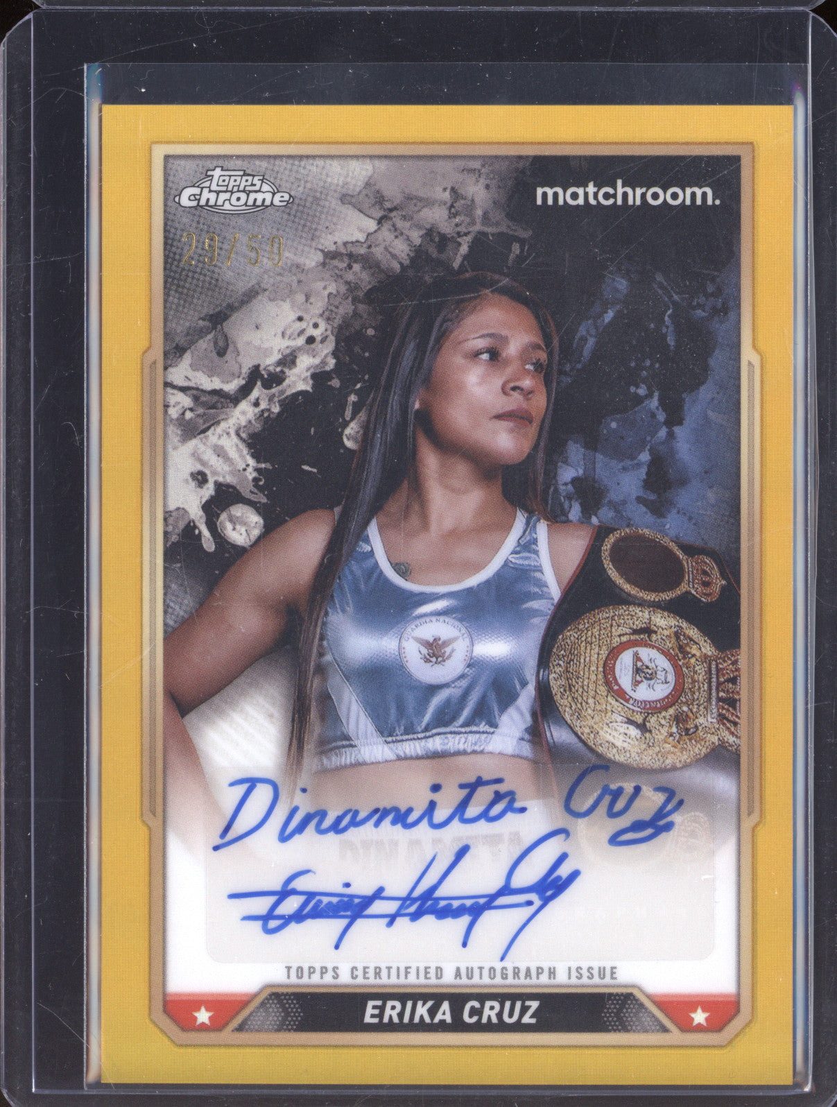 Erika Cruz 2024 Topps Boxing Chrome CBA-ECZ Gold Auto 29/50