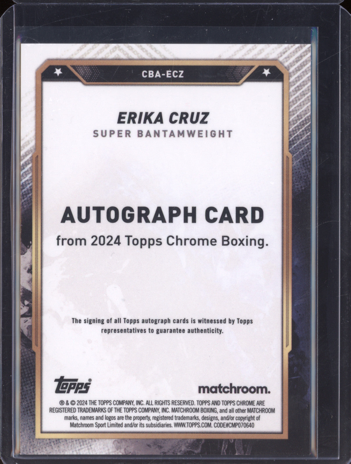 Erika Cruz 2024 Topps Boxing Chrome CBA-ECZ Gold Auto 29/50