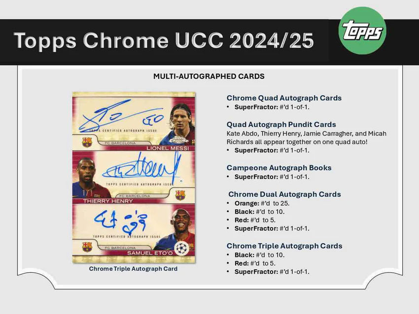 2024-25 Topps Chrome UEFA Club Competitions Soccer Hobby Box