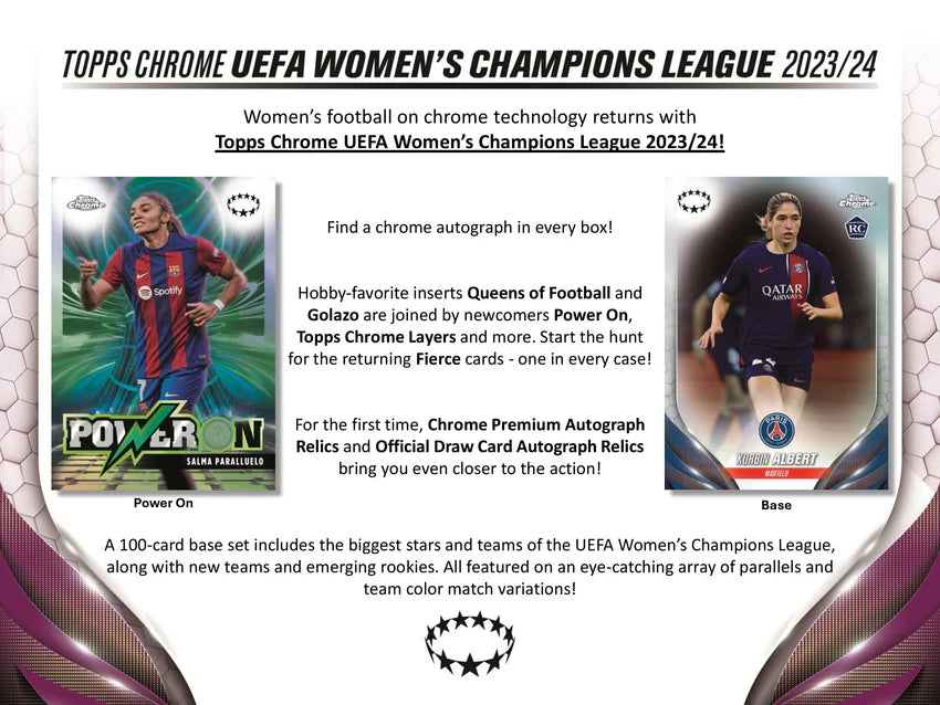 2023-24 Topps Chrome UEFA Women's Champions League Soccer Value Box