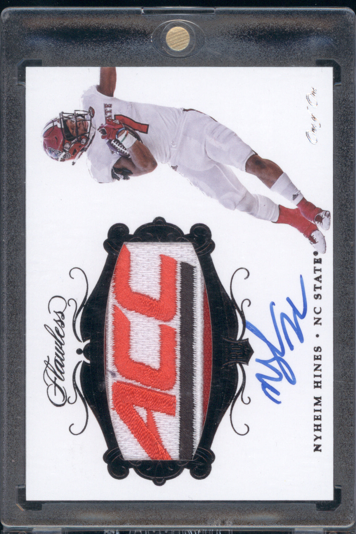 Nyheim Hines 2018 Panini Flawless Collegiate Logo RPA 1/1 RC NC State