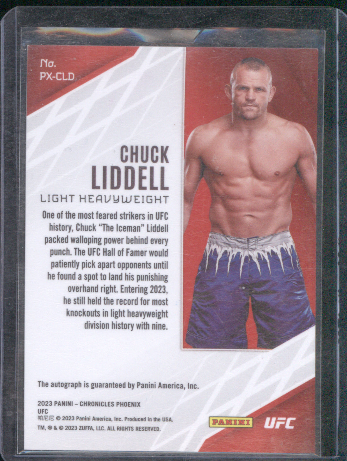 Chuck Liddell 2022 Panini Chronicles #PX-CLD Phoenix Auto