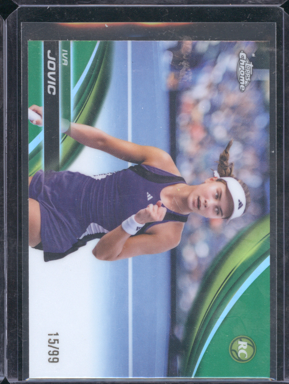 Iva Jovic 2025 Topps Chrome Tennis #208 RC Green 15/99