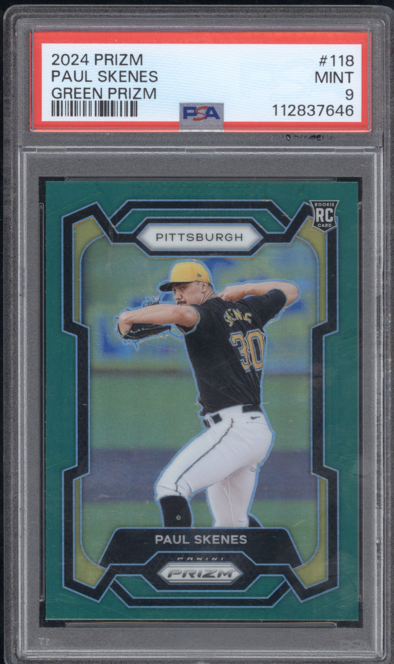 Paul Skenes 2024 Panini Prizm #118 PSA 9 Green Prizm