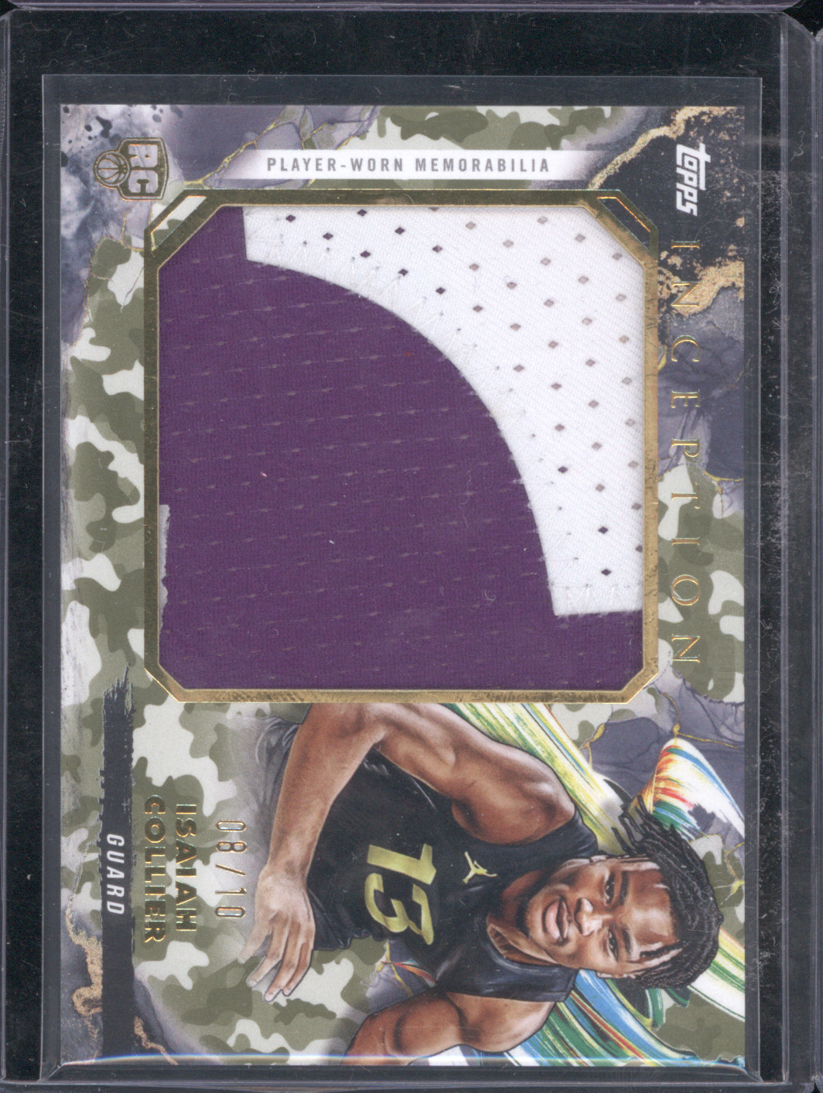 Isaiah Collier 2024 Topps Inception Jumbo Relic Camo RC 8/10