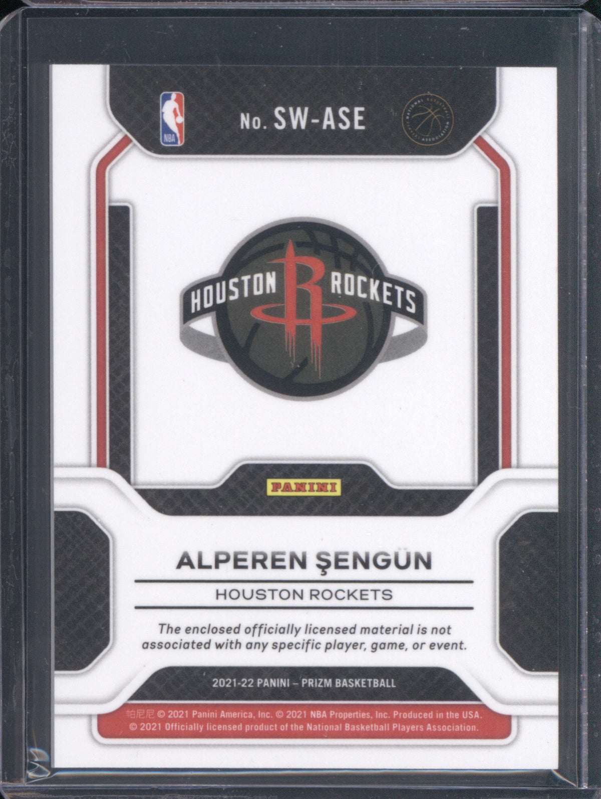 Alperen Sengun 2021 Panini Prizm Sensational Swatches