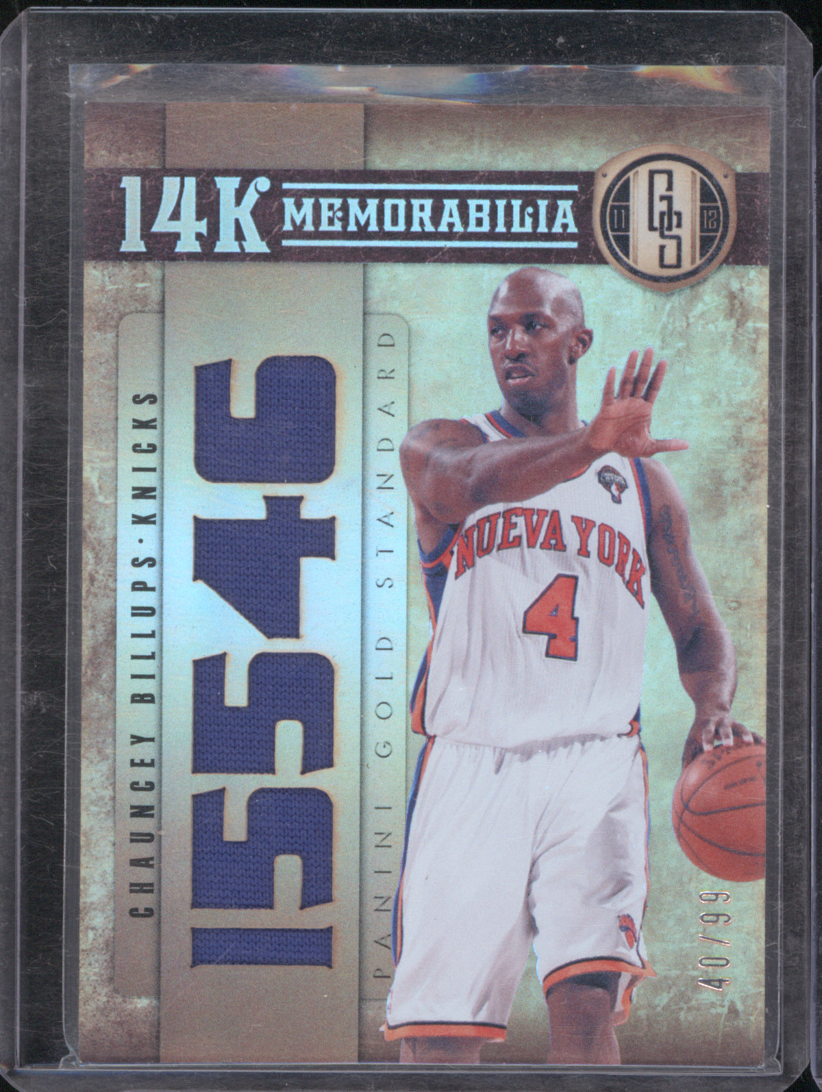 Chauncey Billups 2011 Panini Gold Standard #14K Memorabilia 40/99